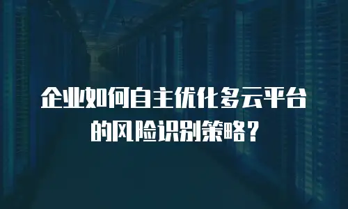 企业如何自主优化多云平台的风险识别策略？