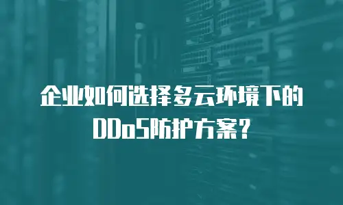 企业如何选择多云环境下的DDoS防护方案？