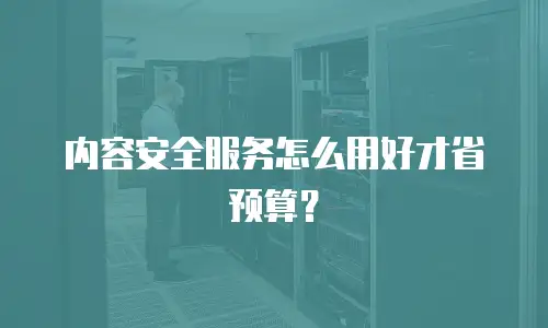 内容安全服务怎么用好才省预算？