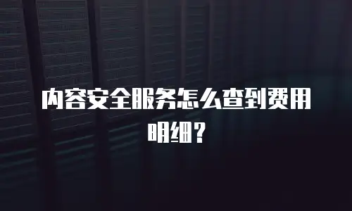 内容安全服务怎么查到费用明细？