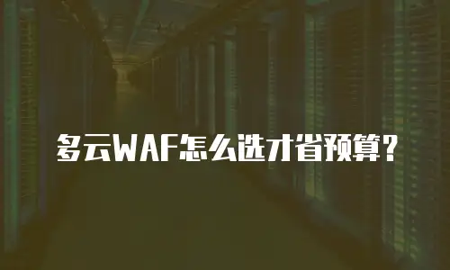 多云WAF怎么选才省预算？