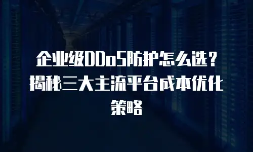 企业级DDoS防护怎么选？揭秘三大主流平台成本优化策略