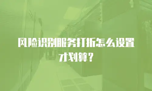 风险识别服务打折怎么设置才划算？