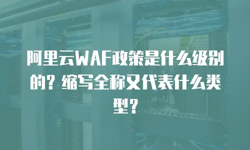 阿里云WAF政策是什么级别的？缩写全称又代表什么类型？