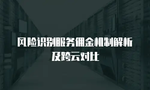 风险识别服务佣金机制解析及跨云对比