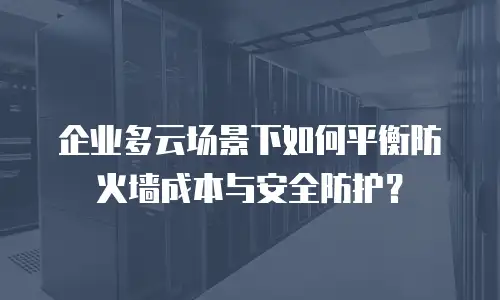 企业多云场景下如何平衡防火墙成本与安全防护？