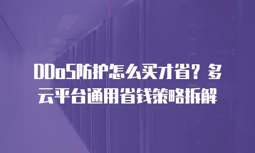 DDoS防护怎么买才省？多云平台通用省钱策略拆解