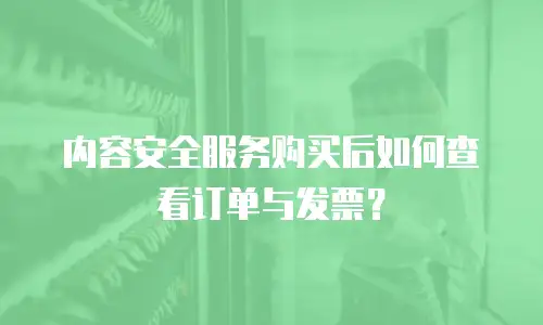 内容安全服务购买后如何查看订单与发票？