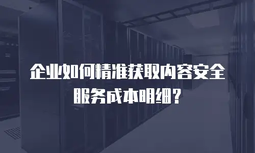 企业如何精准获取内容安全服务成本明细？
