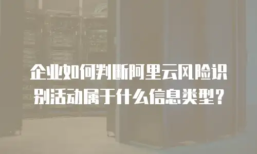 企业如何判断阿里云风险识别活动属于什么信息类型？
