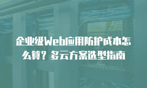 企业级Web应用防护成本怎么算？多云方案选型指南