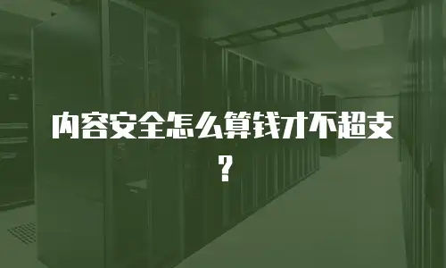 内容安全怎么算钱才不超支？