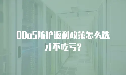 DDoS防护返利政策怎么选才不吃亏？