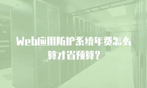 Web应用防护系统年费怎么算才省预算？
