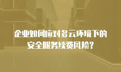 企业如何应对多云环境下的安全服务续费风险？