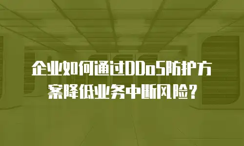 企业如何通过DDoS防护方案降低业务中断风险？