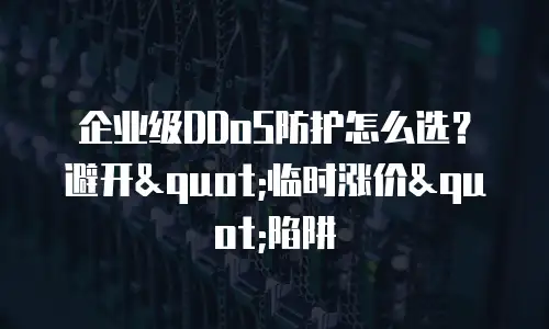 企业级DDoS防护怎么选？避开