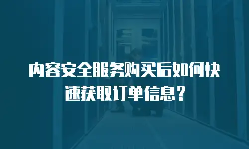 内容安全服务购买后如何快速获取订单信息？
