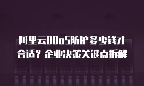 阿里云DDoS防护多少钱才合适？企业决策关键点拆解