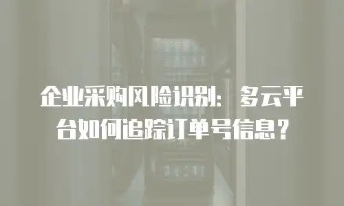 企业采购风险识别：多云平台如何追踪订单号信息？