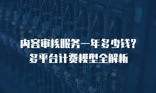 内容审核服务一年多少钱？多平台计费模型全解析
