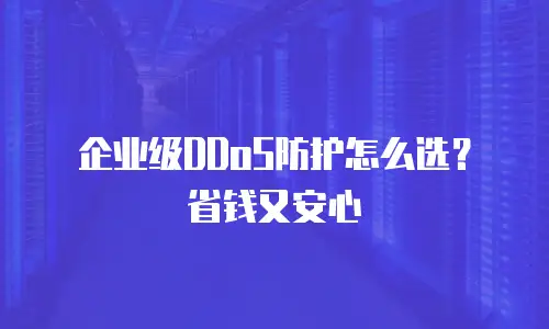企业级DDoS防护怎么选？省钱又安心