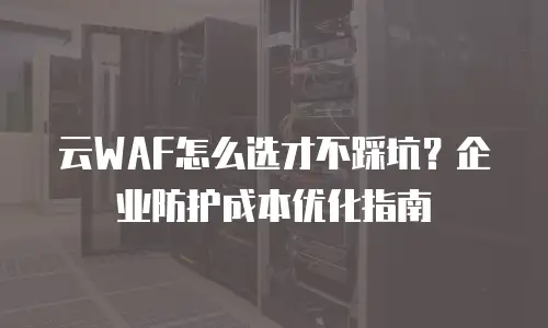 云WAF怎么选才不踩坑？企业防护成本优化指南