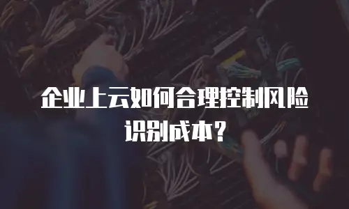 企业上云如何合理控制风险识别成本？