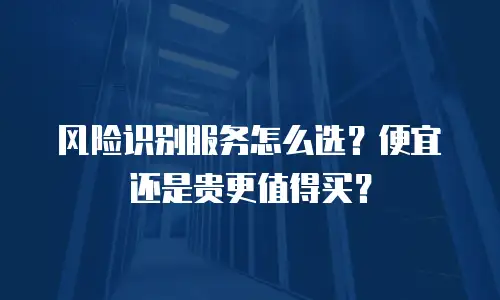 风险识别服务怎么选？便宜还是贵更值得买？