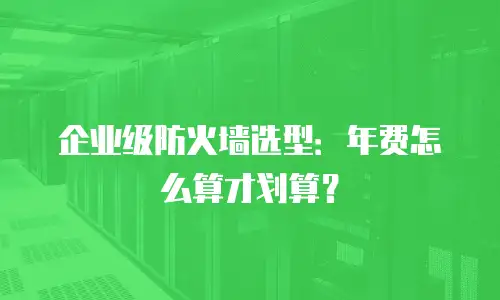 企业级防火墙选型：年费怎么算才划算？