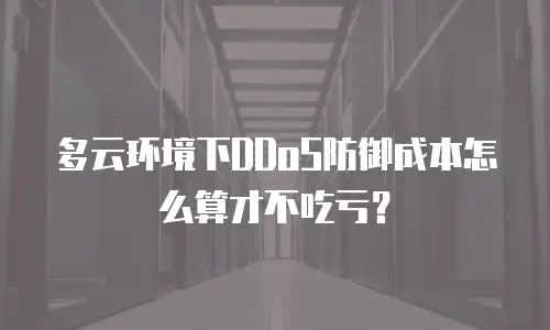 多云环境下DDoS防御成本怎么算才不吃亏？