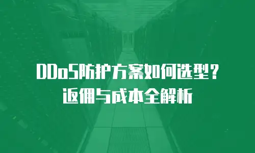DDoS防护方案如何选型？返佣与成本全解析