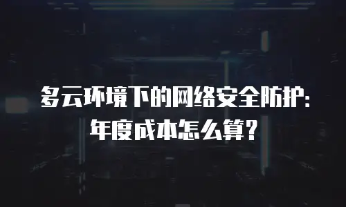 多云环境下的网络安全防护：年度成本怎么算？