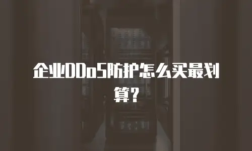 企业DDoS防护怎么买最划算？