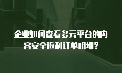 企业如何查看多云平台的内容安全返利订单明细？