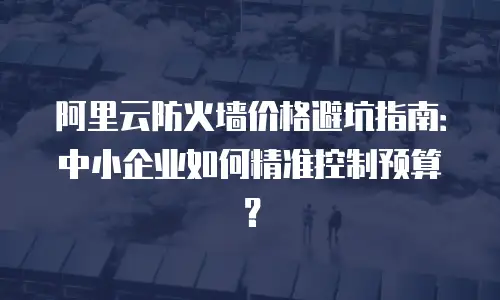 阿里云防火墙价格避坑指南：中小企业如何精准控制预算？