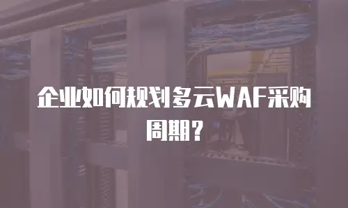 企业如何规划多云WAF采购周期？