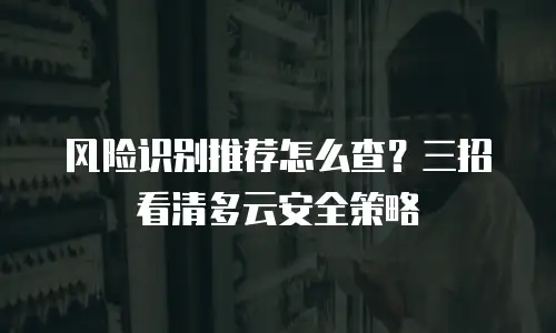 风险识别推荐怎么查？三招看清多云安全策略