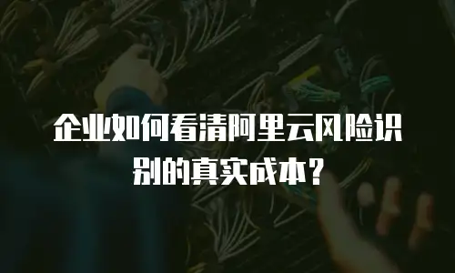 企业如何看清阿里云风险识别的真实成本？