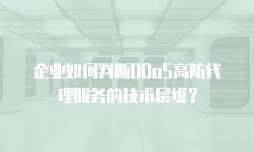 企业如何判断DDoS高防代理服务的技术层级？