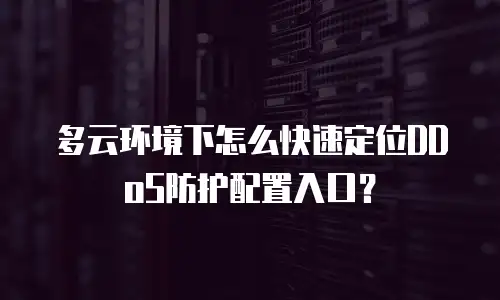 多云环境下怎么快速定位DDoS防护配置入口？