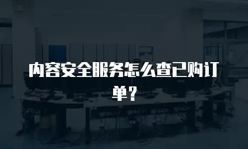 内容安全服务怎么查已购订单？