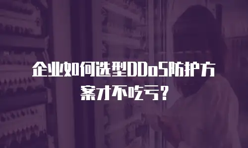 企业如何选型DDoS防护方案才不吃亏？