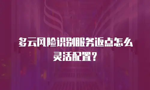 多云风险识别服务返点怎么灵活配置？