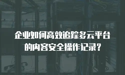 企业如何高效追踪多云平台的内容安全操作记录？