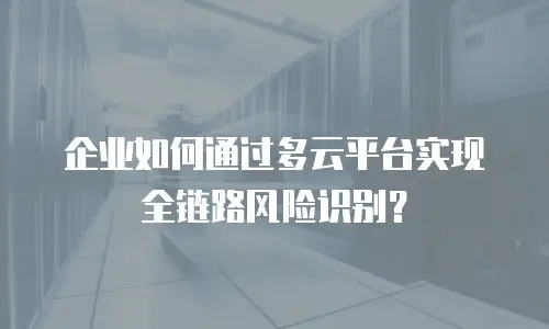 企业如何通过多云平台实现全链路风险识别？