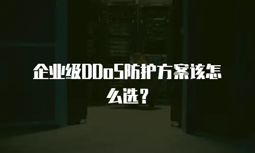 企业级DDoS防护方案该怎么选？
