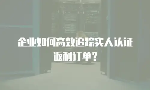 企业如何高效追踪实人认证返利订单？