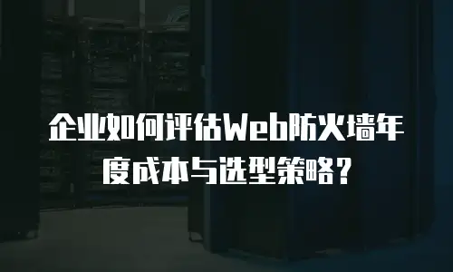 企业如何评估Web防火墙年度成本与选型策略？