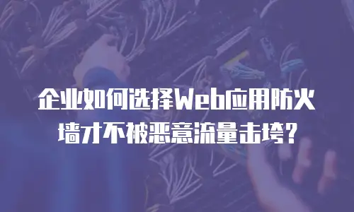 企业如何选择Web应用防火墙才不被恶意流量击垮？